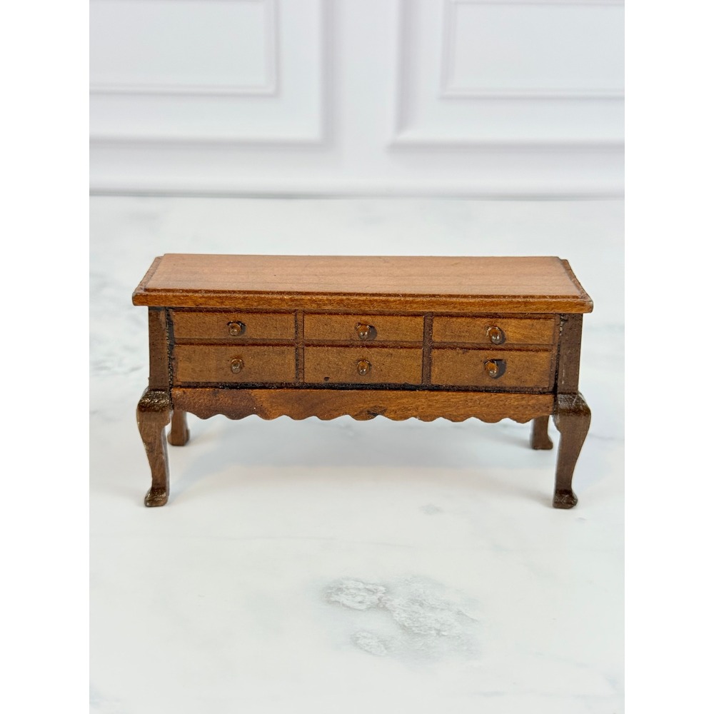 VTG Dollhouse Wood Furniture Sideboard Dresser 2 1/4" Tall 1/12th Scale
